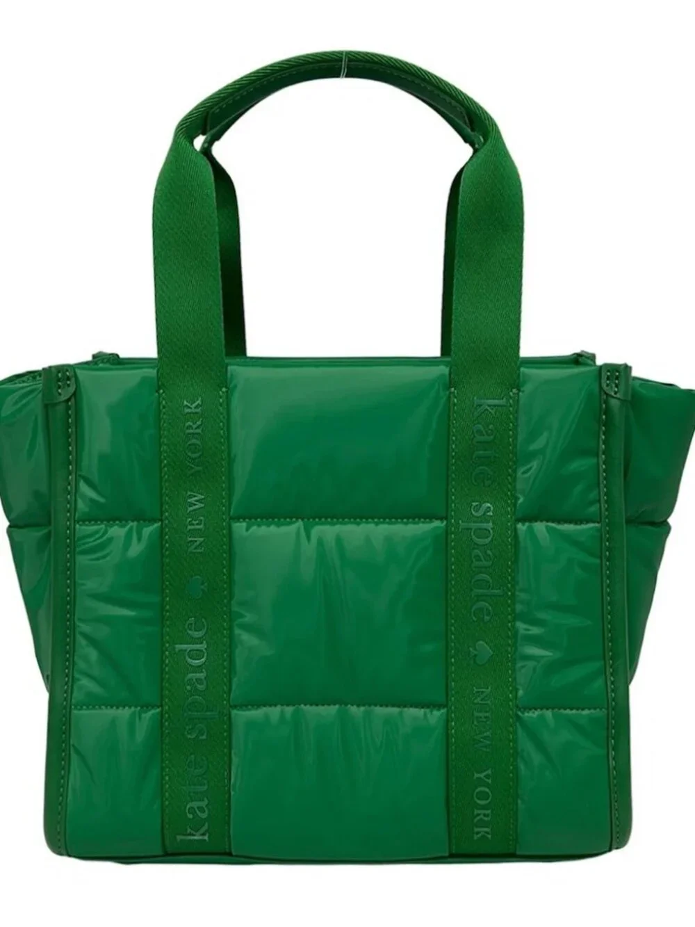 Kate spade Kip Puffy Small Tote KM669 Green Recycled Polyester Polyurethane
